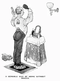 Braces: War-Time Economies Doing without Braces, WW1 Heath Robinson