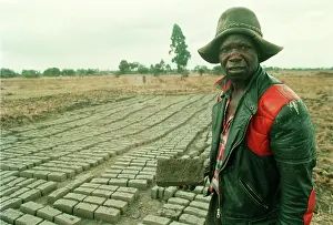Bricklaying: War veteran on redistributed formely white owned farmland