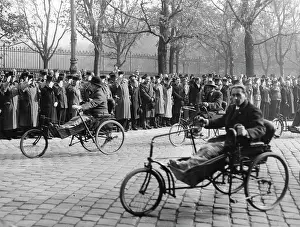 Wheelchairs: War veterans at a memorial service of