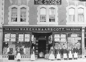 Bacon: Wareham & Arscott Stores, a double-fronted shop