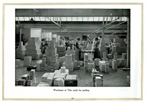 Packing: Warehouse of tiles ready for packing, Alfred Meakin