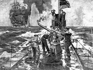Canon: Warning shot of a German submarine, 1917