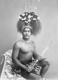 Samoa: Warrior from Samoa, approx. 1900