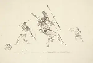 Inhabitant: Warriors dancing, 1870
