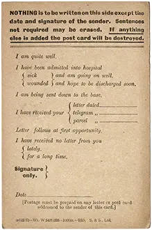 Options: Wartime postcard for soldiers to send home