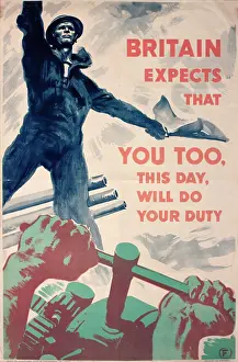 Expects: Wartime poster, Britain Expects