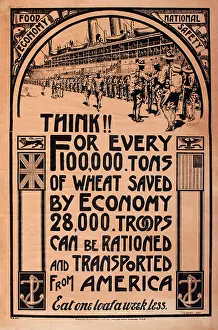 Rationed: Wartime poster, conservation of wheat for war effort