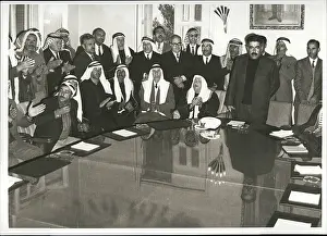 Gratitude: Wasfi Tal, PM of Jordan, with refugee delegation