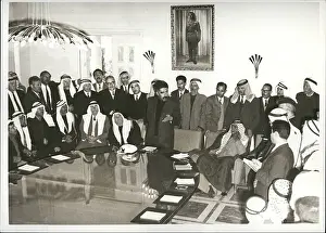 Gratitude: Wasfi Tal, PM of Jordan, with refugee delegation