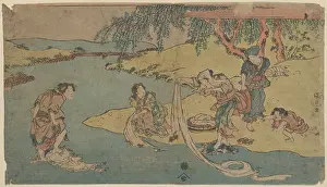 Dashes: Washing clothes in the river
