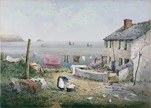 Wane: Washing Day ' cottage by the sea