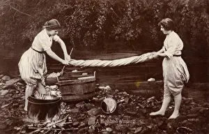 Tubs: Washing linen in a Highland stream