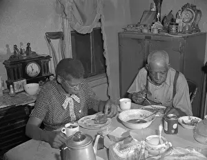 Lamont: Washington, DC Elderly couple eating dinner at their home on