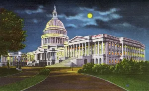 Fold Out: Washington DC, USA - US Capitol Building by night