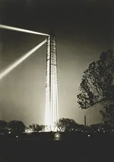 Public Places: Washington Monument on armistice night, 1921. Electric