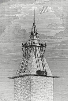 C1885: Top of the Washington Monument. Setting the capstone