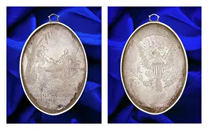 Naw001: Washington Silver Peace Medal Showing George and