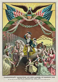 Washingtons: Washington's reception by the ladies, on passing the bridge