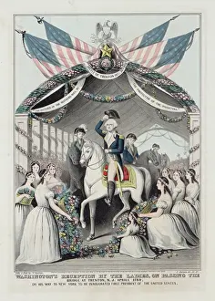 Washingtons: Washington's reception by the ladies, on passing the bridge