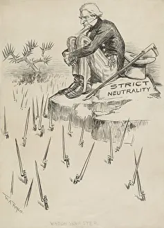Aspiration: WATCH YOUR STEP, political cartoon of a strictly