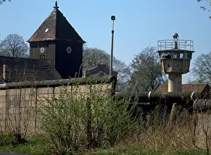 Watchtower: Watchtower and church at the Wall in Berlin