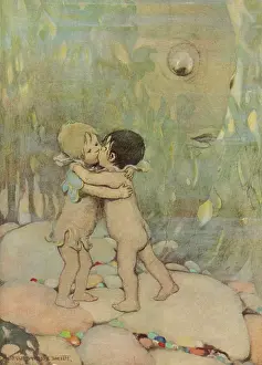 Startled: Water Babies Kissing