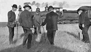 Dowsing: Water dowser and steam train 1907