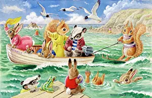 Badgers: Water Ski-ing badgers, rabbits, squirrels