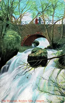 Lanarkshire: The Waterfall, Rouken Glen, Lanarkshire