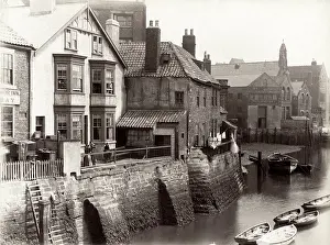 Waterfront harbour view, probably Whitby, Yorkshire
