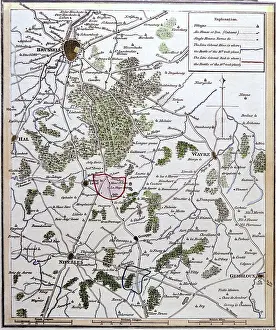Quatre: WATERLOO 4 BRAS MAP 1815