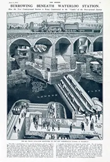 Escalator: Waterloo Underground Station - cross-section 1926