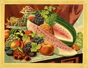 Pineapple: Watermelon Still Life