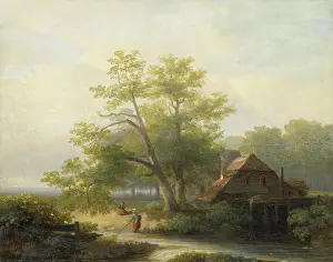 Hardboard: A Watermill in a Woody Landscape