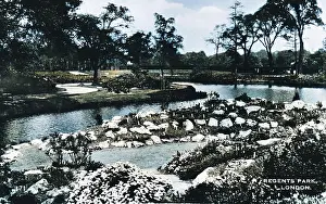 Regents: Waterside scene, Regents Park, London