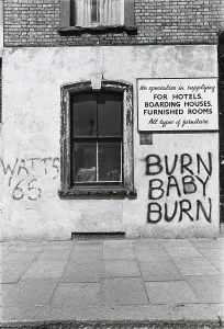 Feb25: Watts Riots graffiti in London