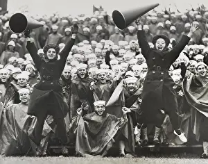 Cheerleaders: WAVE cheerleaders at the Great Lakes Naval Training