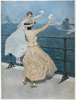 Hankerchief: WAVING TO A U-BOAT 1916
