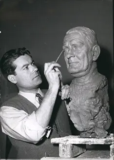 Barbieri: Waxwork head of new President Rene Coty, Musee Grevin
