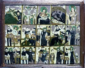 Eglomise: Way of the Cross, collected in 15 panels