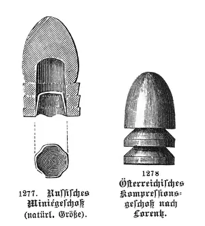 Projectiles: weapons, ammunition, projectile, Russian Minie