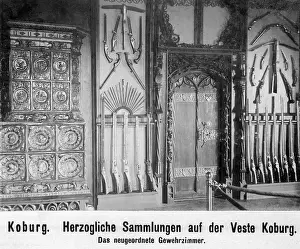 Coburg: Weapons collection at Veste Coburg, around 1920