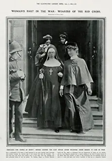 Wearers: Wearers of the Red Cross leaving the War Office