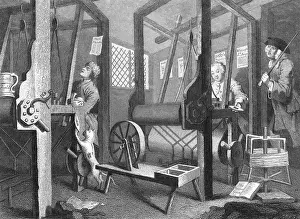 Spitalfields: Weaving at Spitalfields, England, Industry and Idleness