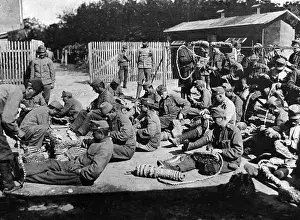 Weave: Weaving straw shoes, 1916