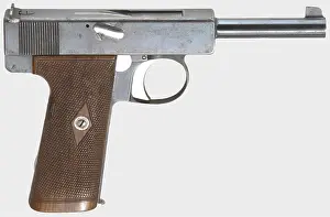 Handguns: Webley Scott.38 automatic pistol
