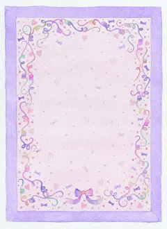 Birkbeck: Wedding invitation border design - with hearts and bows