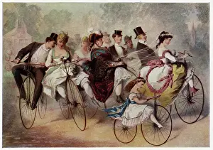 Jigsaw: Wedding party on bicycles