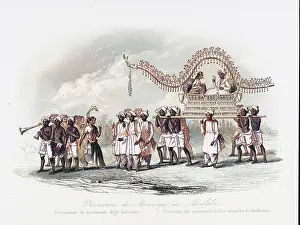 Malabar: Wedding procession at Malabar, India