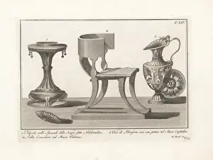 Paten: Wedding tripod, consular chair and ewer